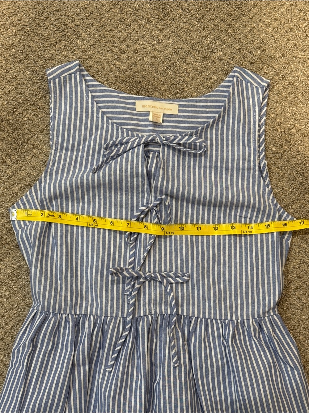 Striped Bow Front Dress - Picture 7 of 10